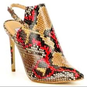 Steve Madden snake-print sling back bootie